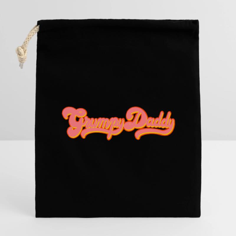 Grumpy Daddy Retro Script - Color "Exploitation" Closable cotton gift bag (14x20cm)