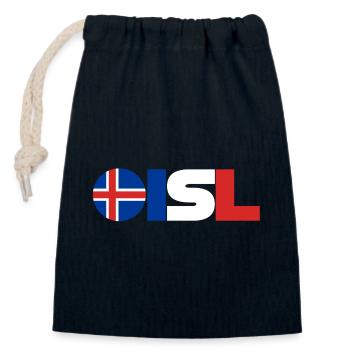Iceland - Closable cotton gift bag (14x20cm) - navy - Front