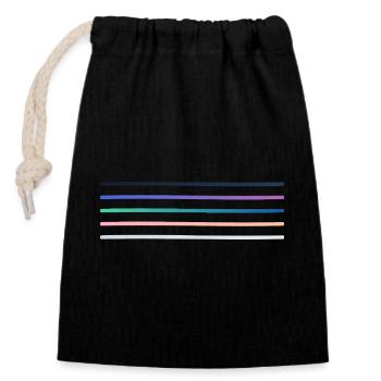 Vibrant stripe palette - Closable cotton gift bag (14x20cm) - black - Front