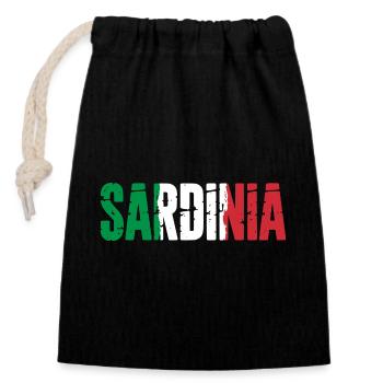 Sardinia Italien Insel Sardinien - Verschließbarer Geschenkbeutel aus Baumwolle (14x20cm) - Schwarz - Vorne