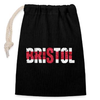 Bristol, Angleterre - Sac cadeau en coton avec cordon (14 x 20 cm) - noir - Devant