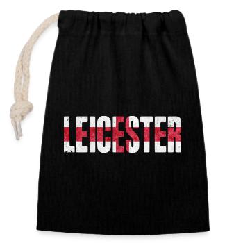 Leicester, Angleterre - Sac cadeau en coton avec cordon (14 x 20 cm) - noir - Devant
