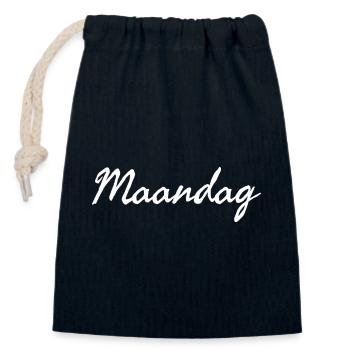 Montag plattdeutscher Wochentag Maandag - Verschließbarer Geschenkbeutel aus Baumwolle (14x20cm) - Navy - Vorne