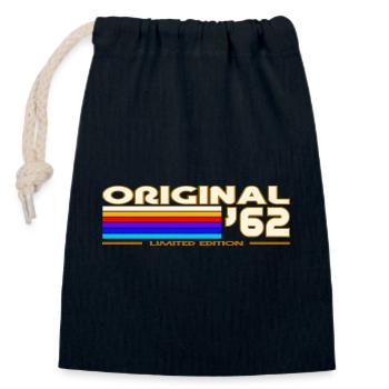 1962 - Closable cotton gift bag (14x20cm) - navy - Front