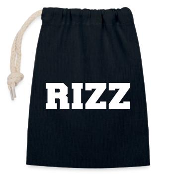Rizz - Sac cadeau en coton avec cordon (14 x 20 cm) - bleu marine - Devant