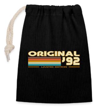 1992 - Closable cotton gift bag (14x20cm) - black - Front