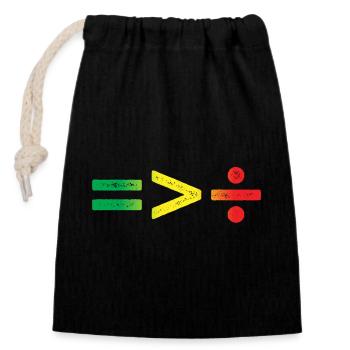 Juneteenth equality is greater than cleavage - Closable cotton gift bag (14x20cm) - black - Front
