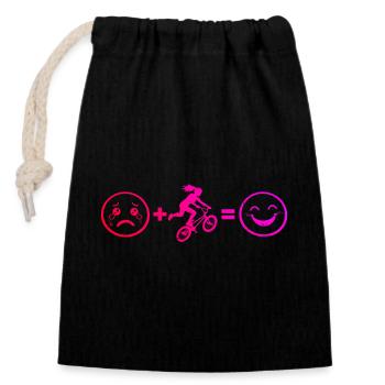 Idée cadeau BMX Racing pour le rider freestyle - Sac cadeau en coton avec cordon (14 x 20 cm) - noir - Devant