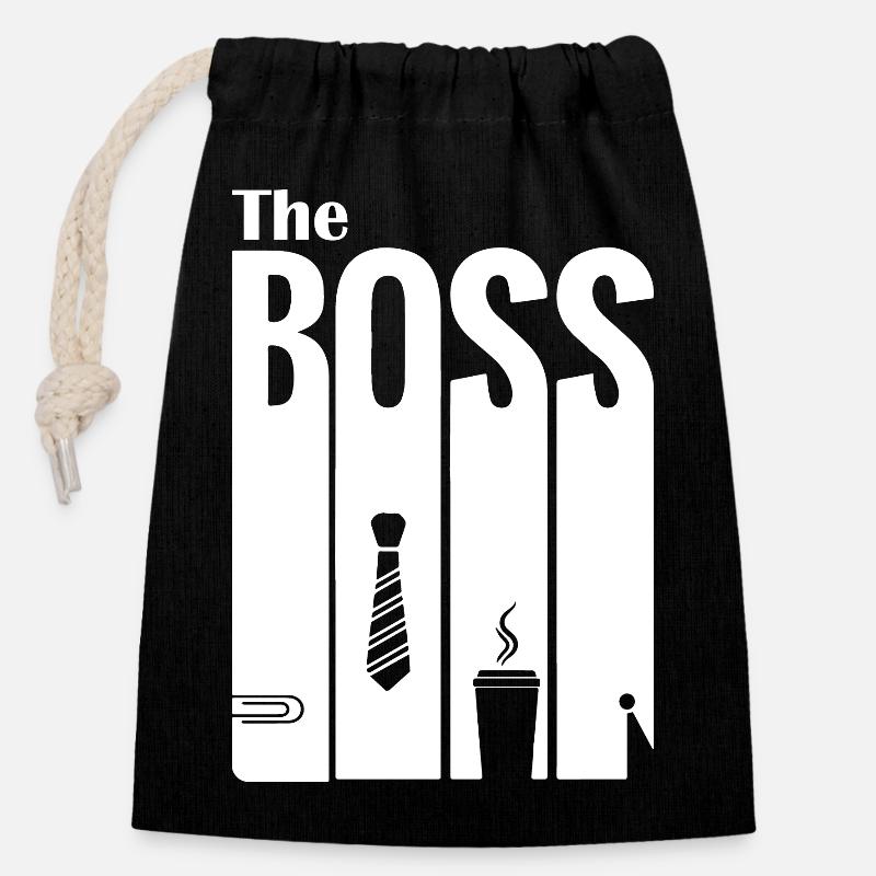 Office & Relaxation style design - Closable cotton gift bag (14x20cm) - black