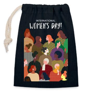 International Women's Day | March 8 - Closable cotton gift bag (14x20cm) - navy - Front