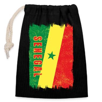 Senegal flag - Closable cotton gift bag (14x20cm) - black - Front