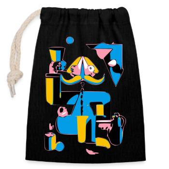 Character ireal - Closable cotton gift bag (14x20cm) - black - Front