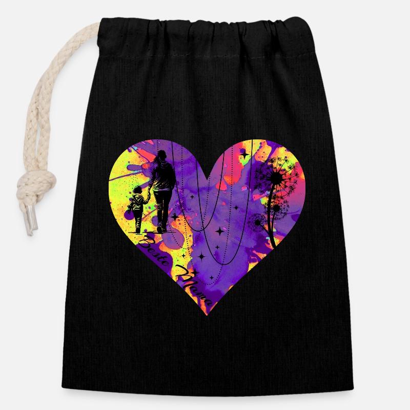 Best Mom1 - Closable cotton gift bag (14x20cm) - black