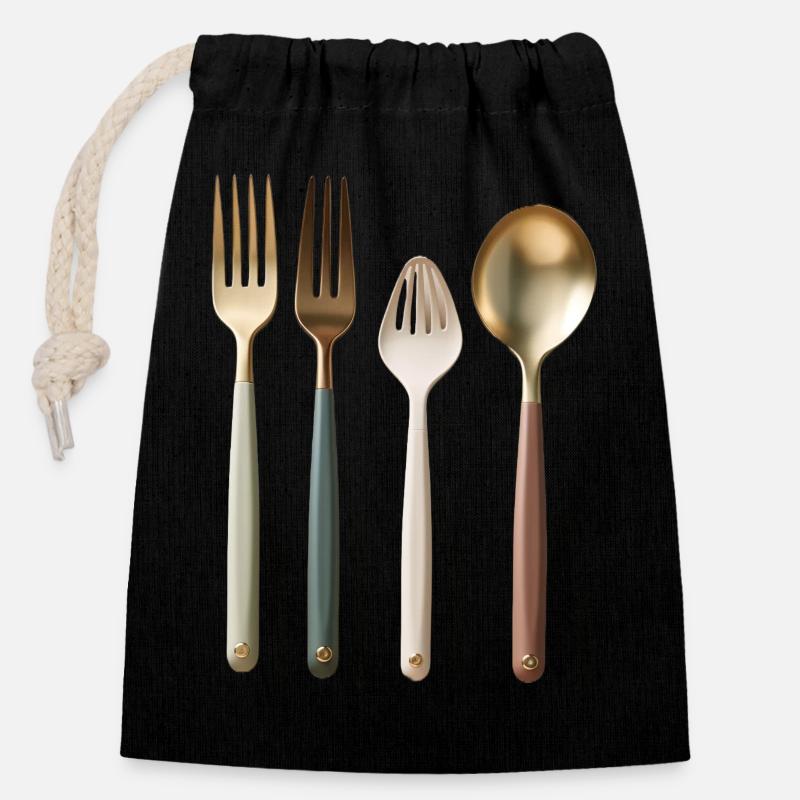 Kitchen apron - Closable cotton gift bag (14x20cm) - black