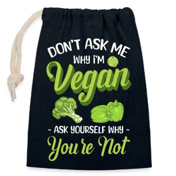 Veganism Veggie Food - Closable cotton gift bag (14x20cm) - navy - Front