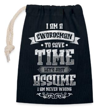 Sword Fighter Japon - Sac cadeau en coton avec cordon (14 x 20 cm) - bleu marine - Devant