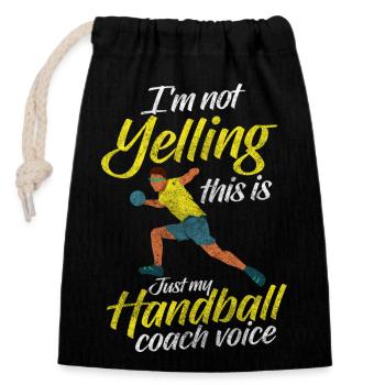 Handballer Sportart Hobby Ballsport - Verschließbarer Geschenkbeutel aus Baumwolle (14x20cm) - Schwarz - Vorne