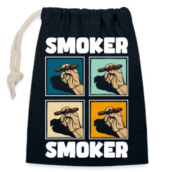Tobacco Cant Vaping - Closable cotton gift bag (14x20cm) - navy - Front