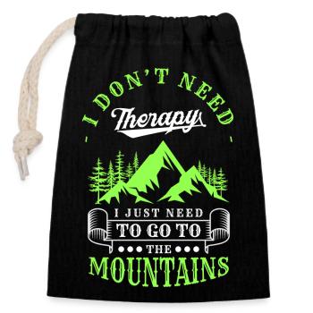 Alpinisme, Grimpeur, Trekking - Sac cadeau en coton avec cordon (14 x 20 cm) - noir - Devant