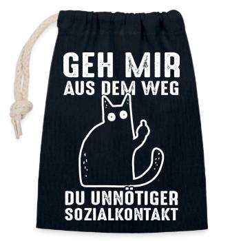 Get out of my way, you unnecessary social contact - Closable cotton gift bag (14x20cm) - navy - Front