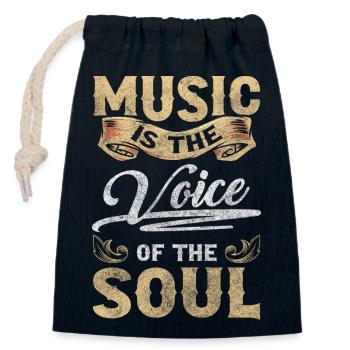 Concert de divertissement de musicien de rue - Sac cadeau en coton avec cordon (14 x 20 cm) - bleu marine - Devant
