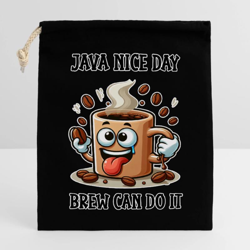 Java nice day - Brew can do it Verschließbarer Geschenkbeutel aus Baumwolle (14x20cm)