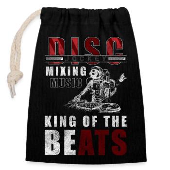 Dj Celebrate Vinyl - Closable cotton gift bag (14x20cm) - black - Front