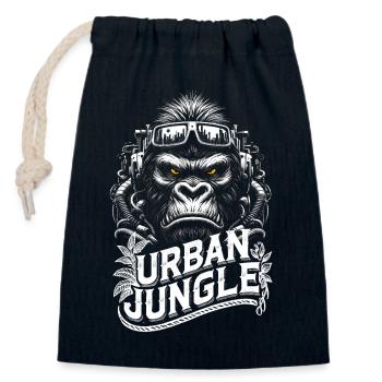 Urban Jungle Logo - Verschließbarer Geschenkbeutel aus Baumwolle (14x20cm) - Navy - Vorne