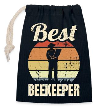 Imker - Verschließbarer Geschenkbeutel aus Baumwolle (14x20cm) - Navy - Vorne
