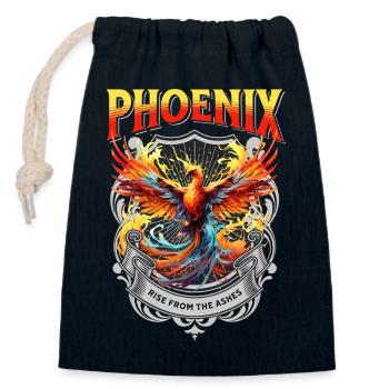 Phönix Phoenix Feuer Flammen Vogel Mythologie - Verschließbarer Geschenkbeutel aus Baumwolle (14x20cm) - Navy - Vorne