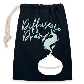 Diffuse the Drama - Closable cotton gift bag (14x20cm) - navy - Front