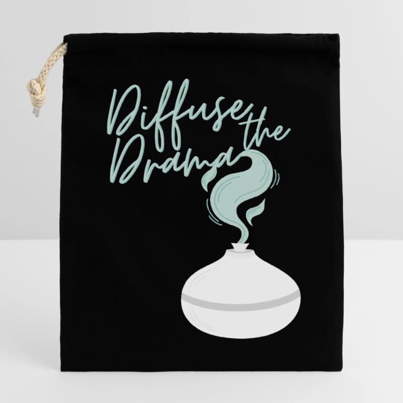 Diffuser le drame Sac cadeau en coton avec cordon (14 x 20 cm)