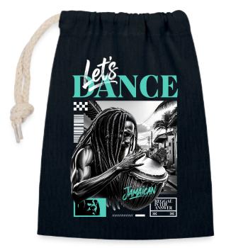 Lets Dance Jamaican Drummer - Sac cadeau en coton avec cordon (14 x 20 cm) - bleu marine - Devant