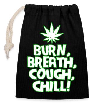 Brûlure Souffle Tousse Froid Thé au cannabis 420 Marijuana - Sac cadeau en coton avec cordon (14 x 20 cm) - noir - Devant