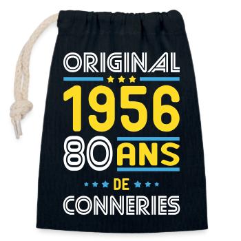 Original – 1956 – 70 Jahre - Verschließbarer Geschenkbeutel aus Baumwolle (14x20cm) - Navy - Vorne