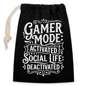 Conception activée par le mode Gamer - Sac cadeau en coton avec cordon (14 x 20 cm) - noir - Devant