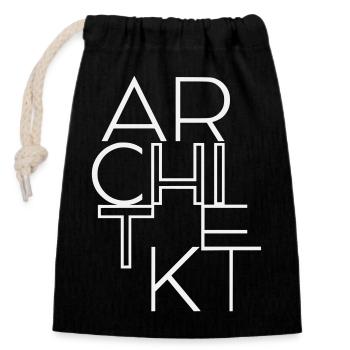 Minimalist architect and Bauhaus inspired - Closable cotton gift bag (14x20cm) - black - Front