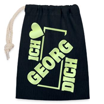 Dear Georg - Closable cotton gift bag (14x20cm) - navy - Front