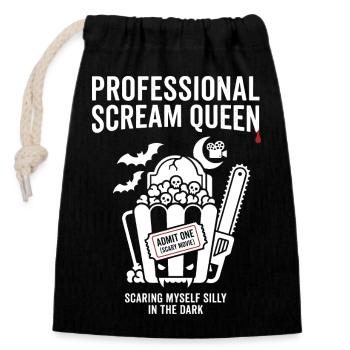 Scream Queen Halloween Chaos - Verschließbarer Geschenkbeutel aus Baumwolle (14x20cm) - Schwarz - Vorne
