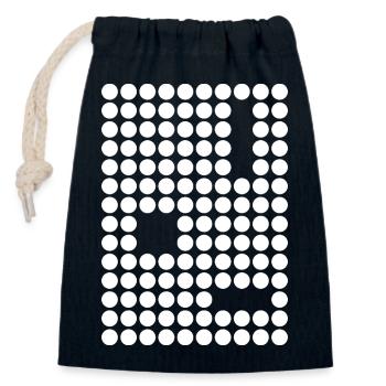 Dot-Mosaik-Geometrisches Raster - Verschließbarer Geschenkbeutel aus Baumwolle (14x20cm) - Navy - Vorne