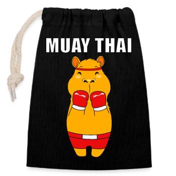 Kickboxer Thai boxing Muay thai Kickboxing - Verschließbarer Geschenkbeutel aus Baumwolle (14x20cm) - Schwarz - Vorne