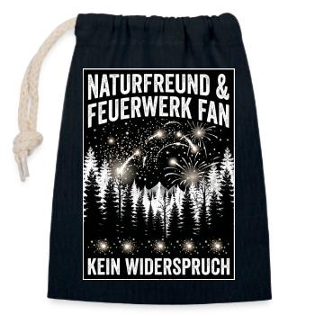 Feuerwerk Naturfreund - Verschließbarer Geschenkbeutel aus Baumwolle (14x20cm) - Navy - Vorne