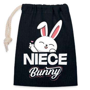 Frohe Ostern Süßer Osterhase Eiersuche Ostereier - Verschließbarer Geschenkbeutel aus Baumwolle (14x20cm) - Navy - Vorne