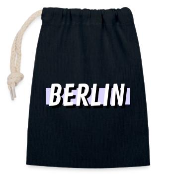 Berlin - Verschließbarer Geschenkbeutel aus Baumwolle (14x20cm) - Navy - Vorne