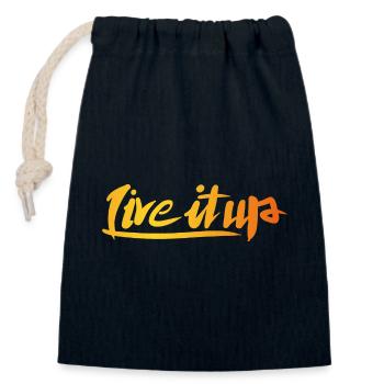 Live It Up, Only One Place - Closable cotton gift bag (14x20cm) - navy - Front