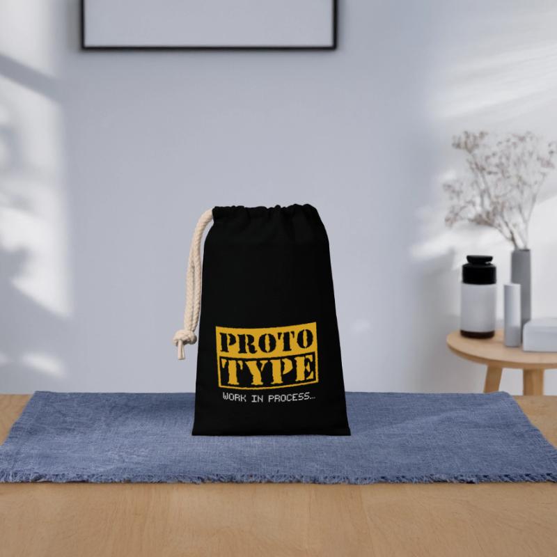 Prototype - Work in process Closable cotton gift bag (14x20cm)