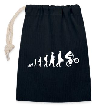 Evolution of BMX - Closable cotton gift bag (14x20cm) - navy - Front