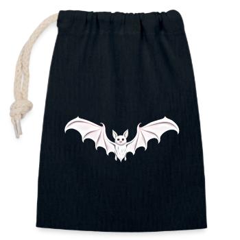 Fledermaus chauve-souris blanche goth - Sac cadeau en coton avec cordon (14 x 20 cm) - bleu marine - Devant