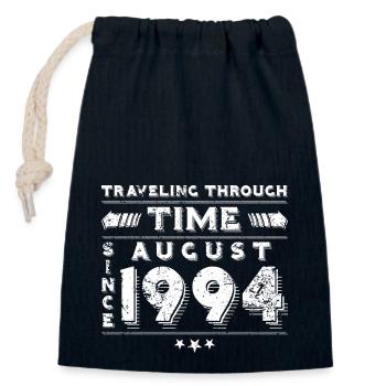 Vintage Time Travel Birthday Design August 1994 - Closable cotton gift bag (14x20cm) - navy - Front