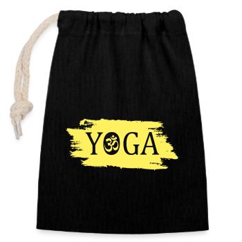 Yoga - Verschließbarer Geschenkbeutel aus Baumwolle (14x20cm) - Schwarz - Vorne